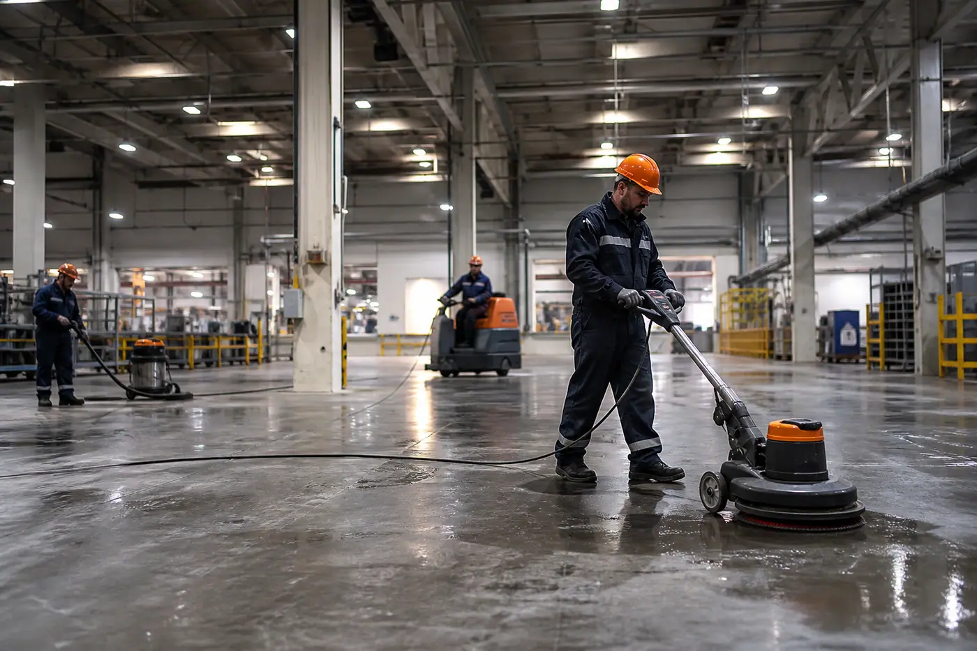 Professionals working on a commercial building
